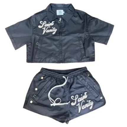 Women’s Black Saint Vanity Zip-Up Short Set
